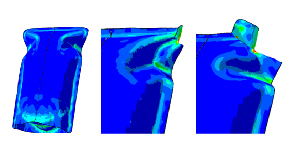 Figure 13 Tear-opening simulation – a straight line tearing