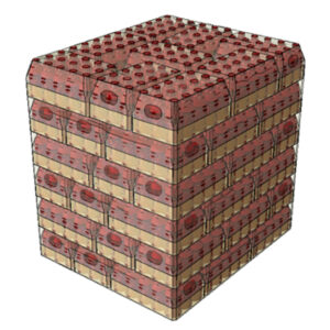 Figure 3d) computational digital twin of stacked and stretch wrapped unit load